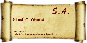 Simó Ahmed névjegykártya
